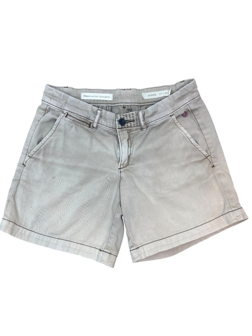 Pilcro & The Letterpress Women's Hyphen Beige Khaki Casual Shorts Size 25